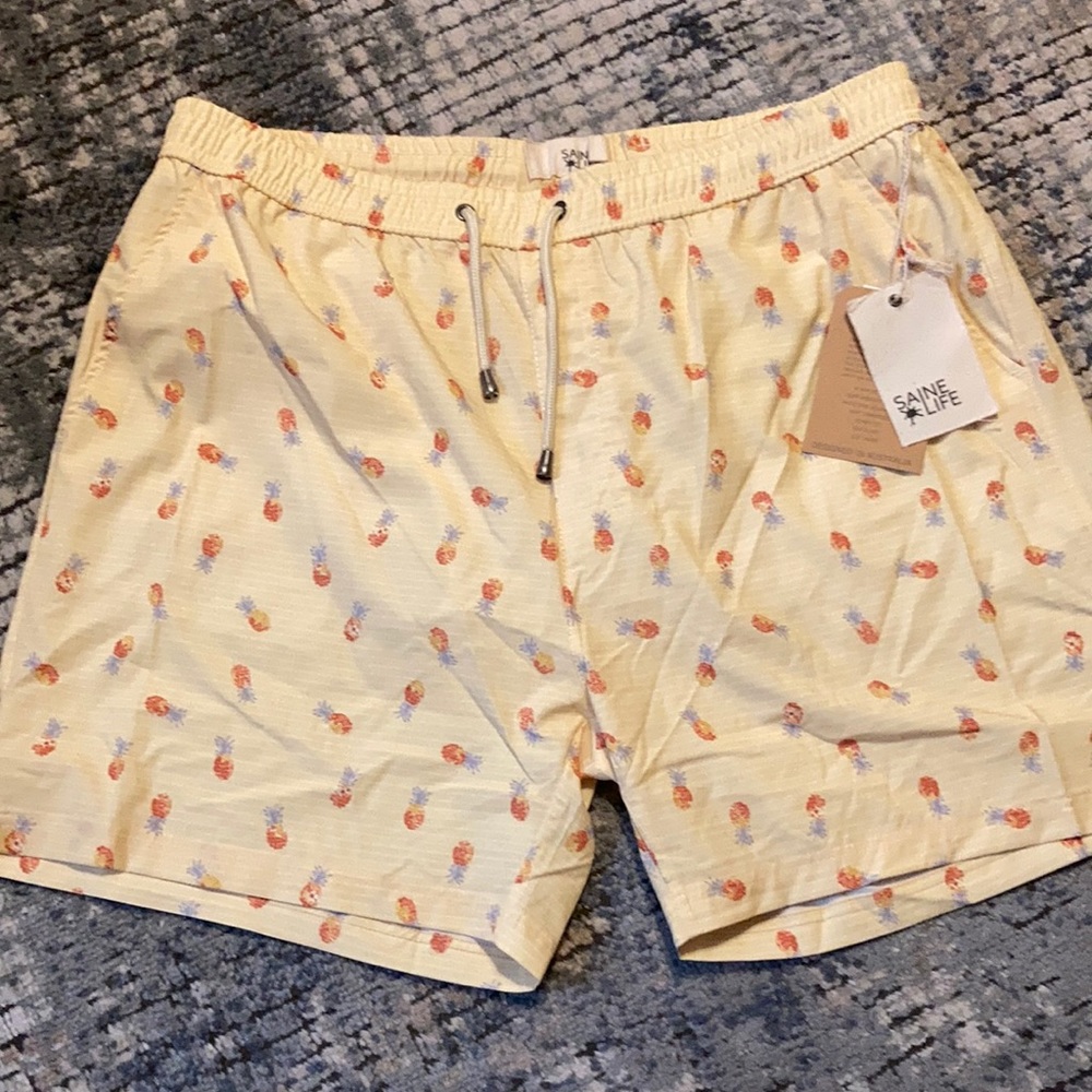 SaineLife Pinapple Swim Shorts Men’s XL